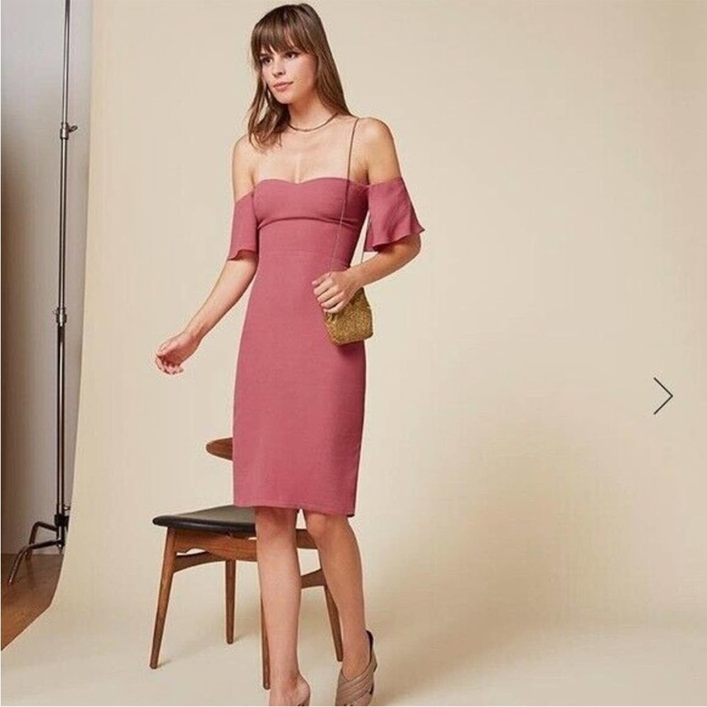 Reformation Solene off-the-shoulder dress size 0